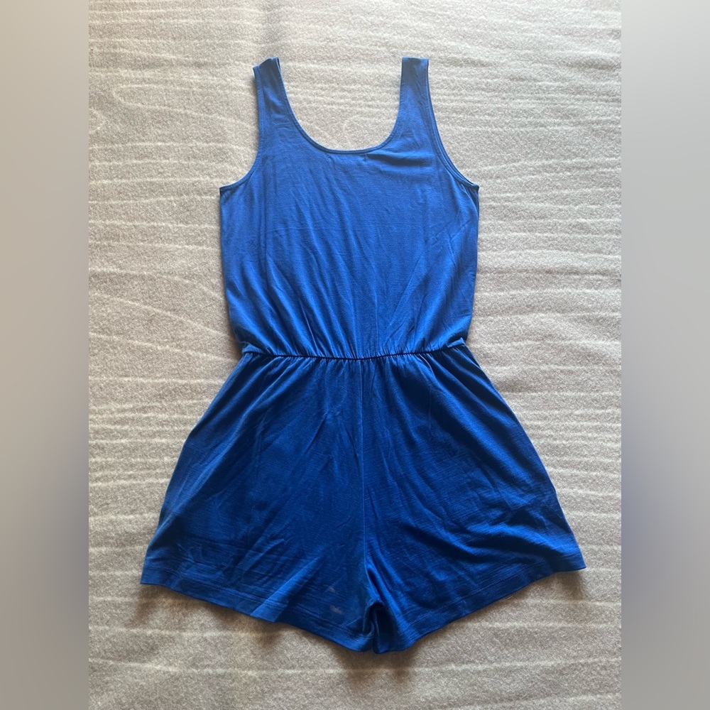 New Women's Cobalt Blue Merino Blend Romper - Picture 3 of 4